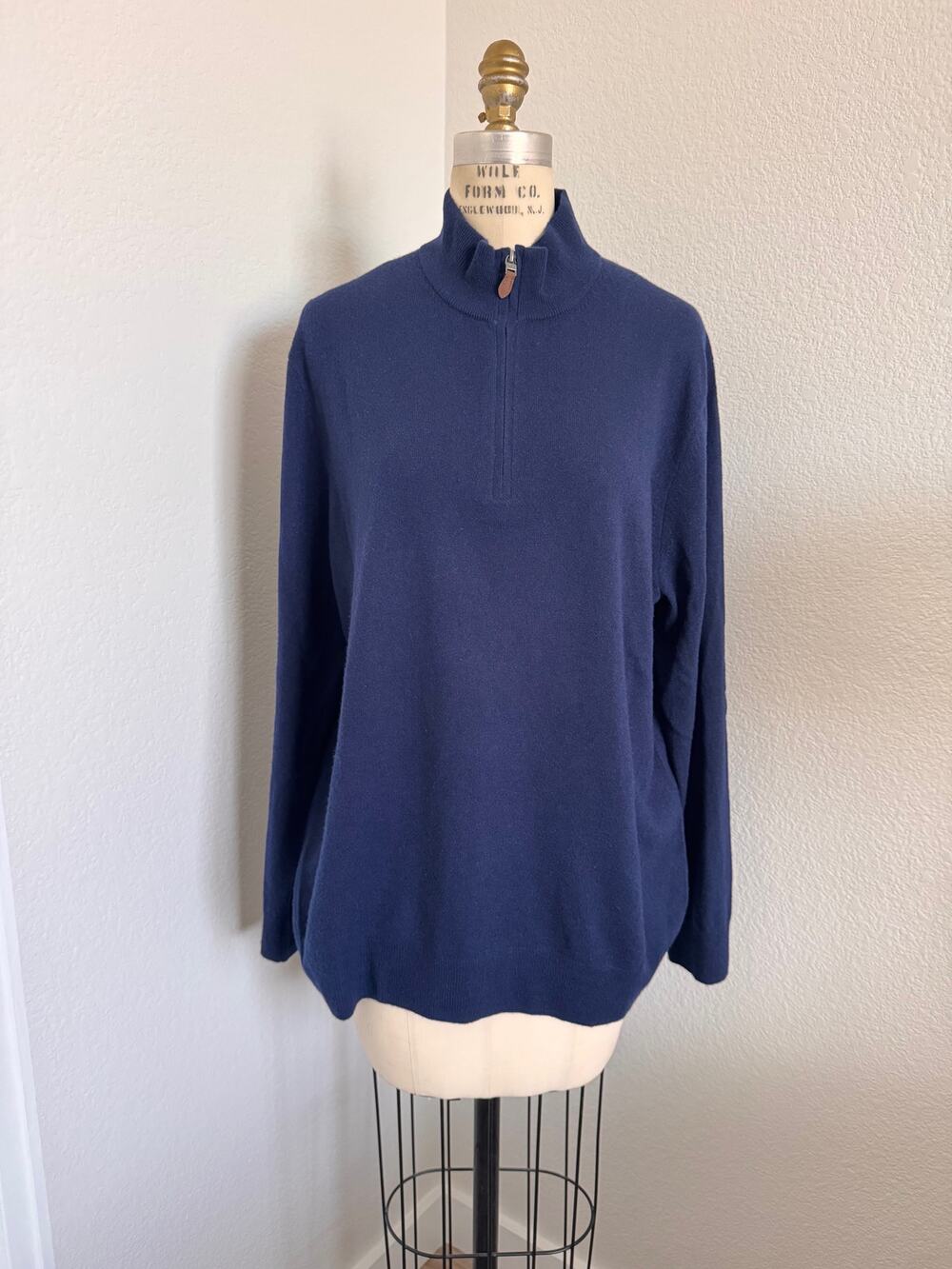 Vineyard Vines | Men's Navy 100% Cashmere Quarter Zip Pullover Sweater